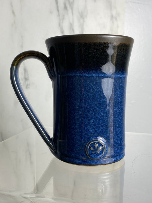 Handmade pottery medallion mug
