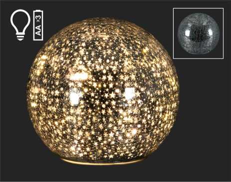 Crackled Silver Sphere with LED