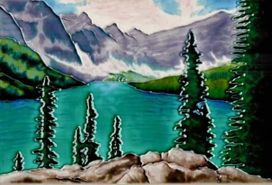 Ceramic art tile of Moraine lake