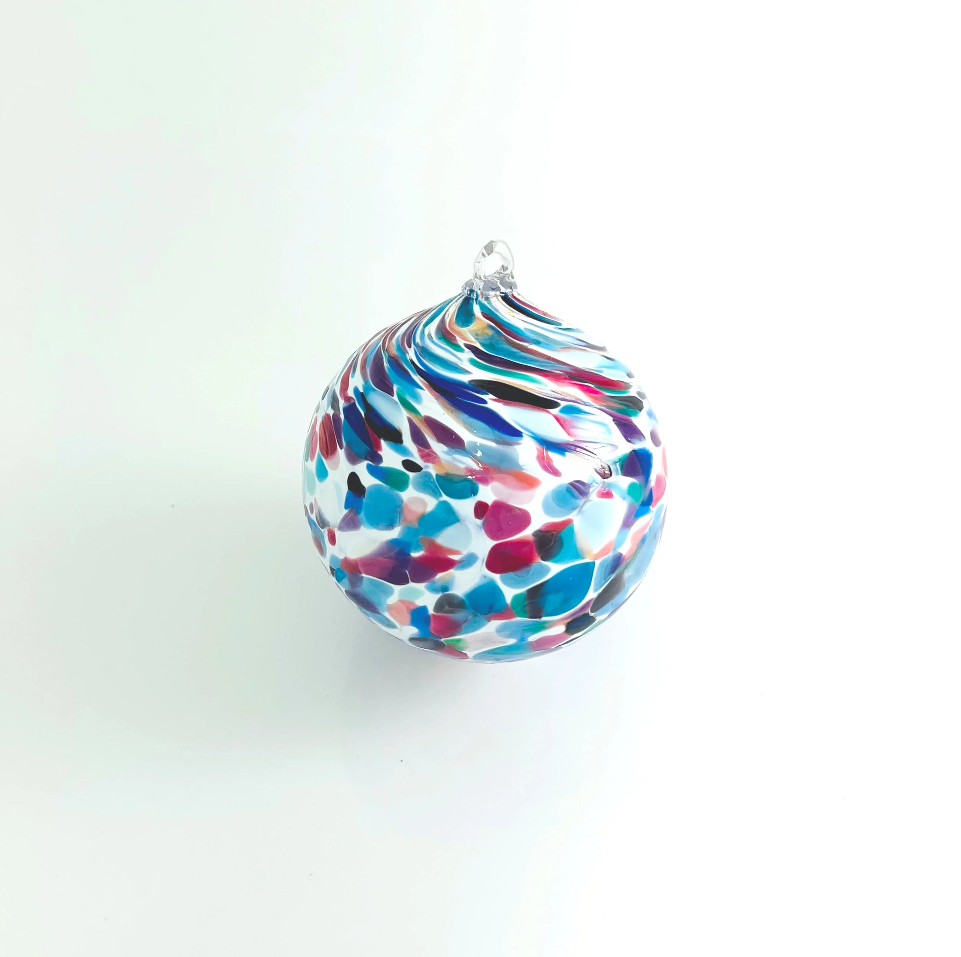 Handblown Glass Orb - Canadian Made - Multi Colour on white background