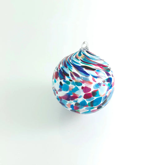 Handblown Glass Orb - Canadian Made - Multi Colour on white background