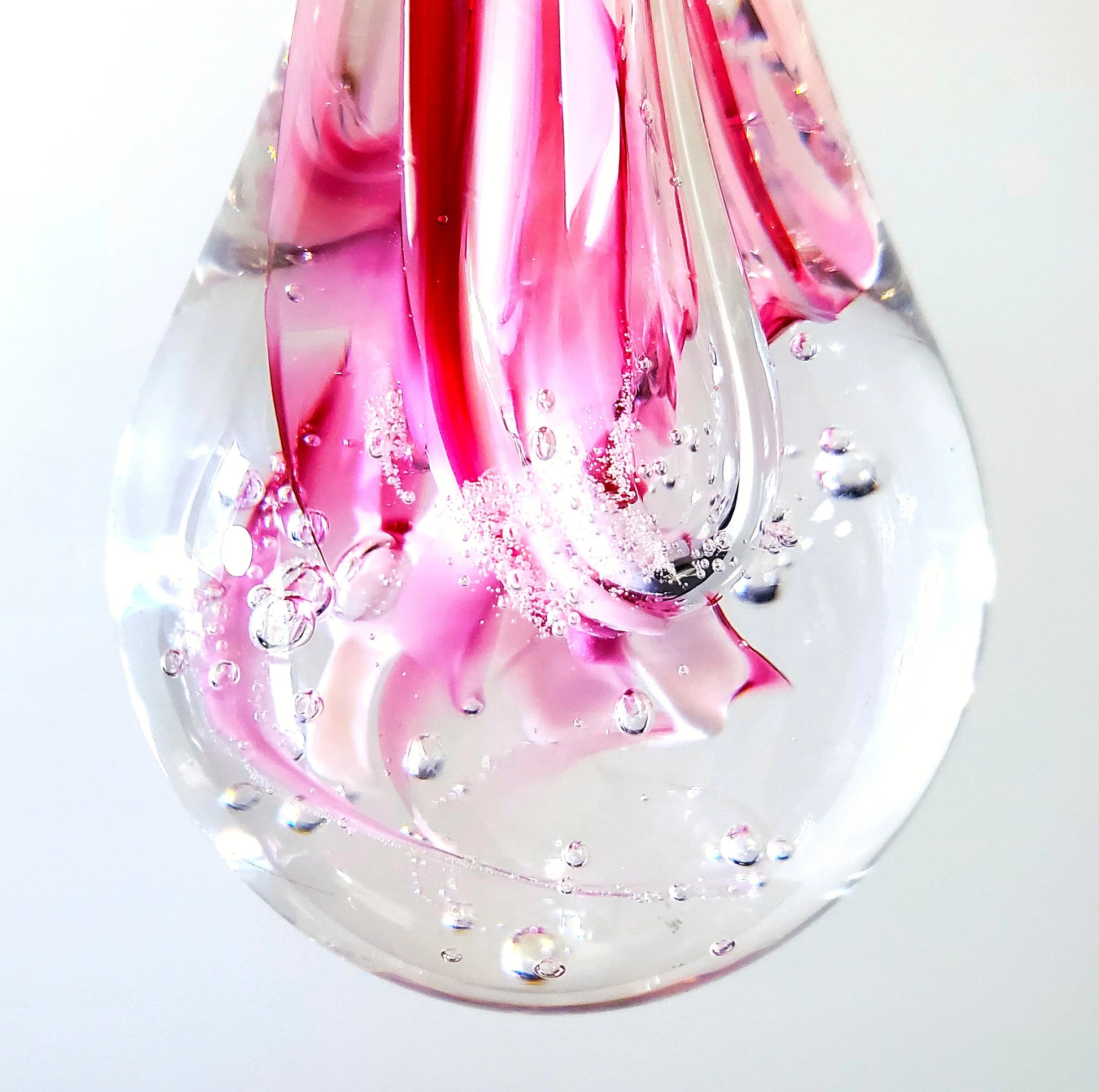 Pink Hand-blown Glass Tear of Joy.