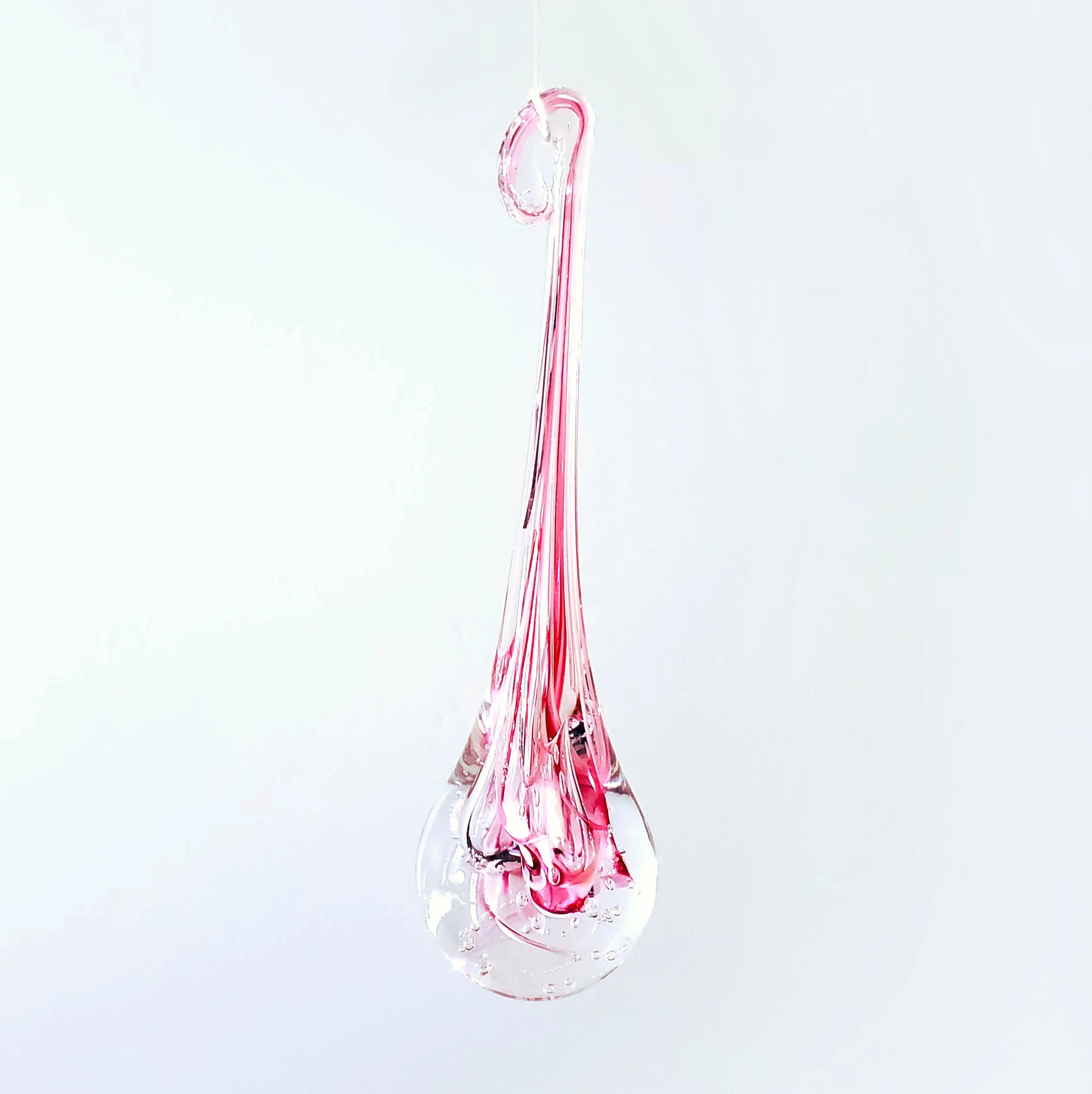 Pink Hand-blown Glass Tear of Joy.