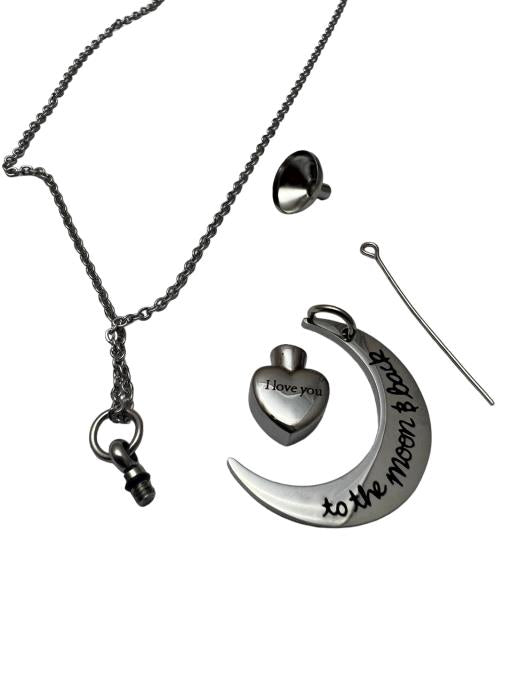 Stainless Steel Pendant necklace, I Love You to the Moon & Back