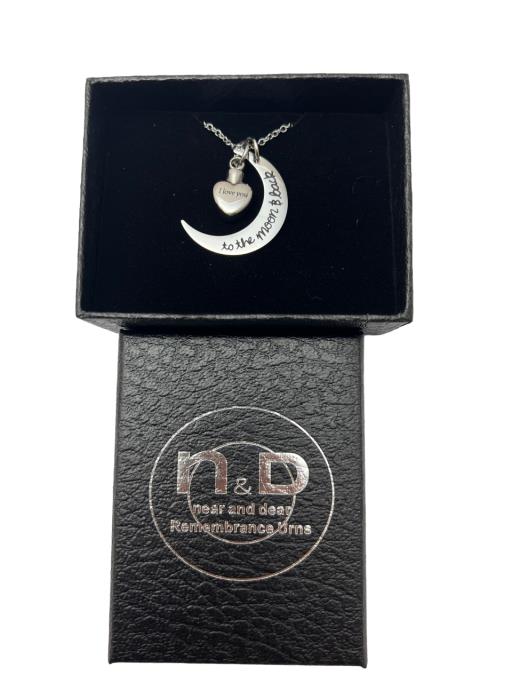 Stainless Steel Pendant necklace, I Love You to the Moon & Back