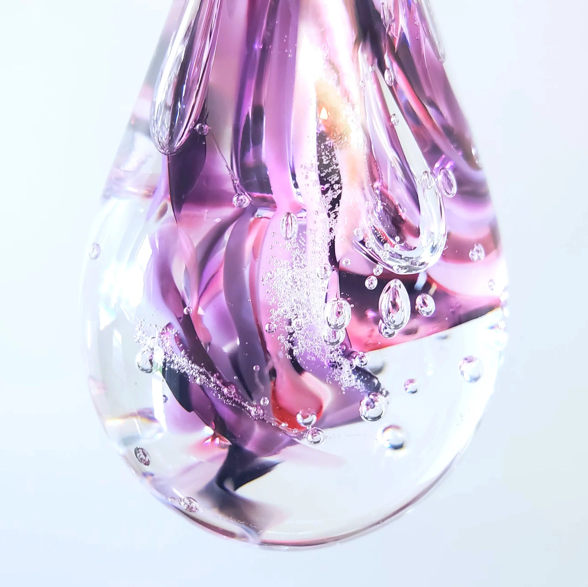 Purple Hand-blown Glass Tear of Joy.