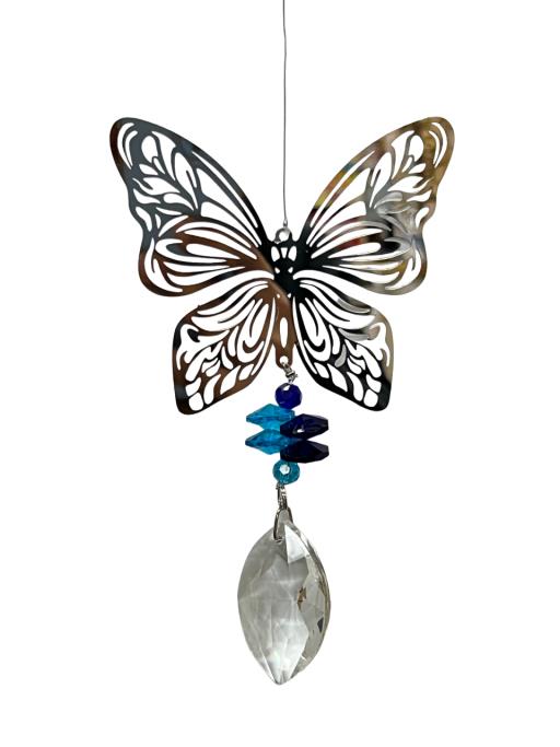 Stainless Steel Crystal Suncatcher – Butterfly Design