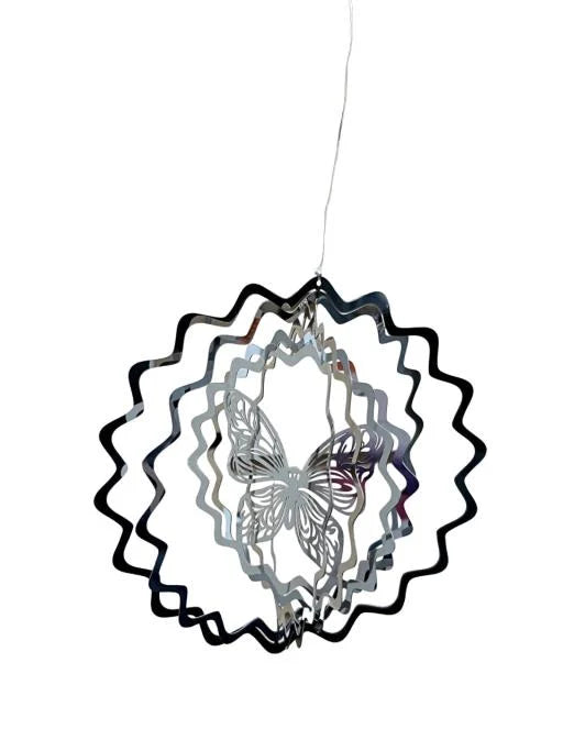 Stainless Steel Cosmo Spinner – 5" Butterfly Wind Spinner