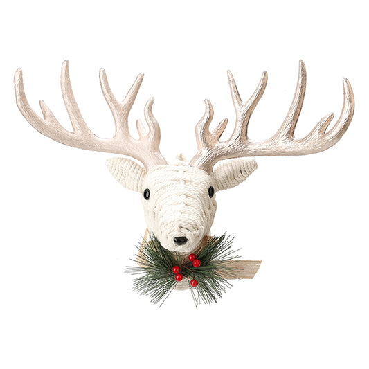 Chic Weaved Rope Reindeer Head – 42 x 26cm!