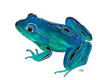 Frog Matted and Framed - Artist Diane Levesque