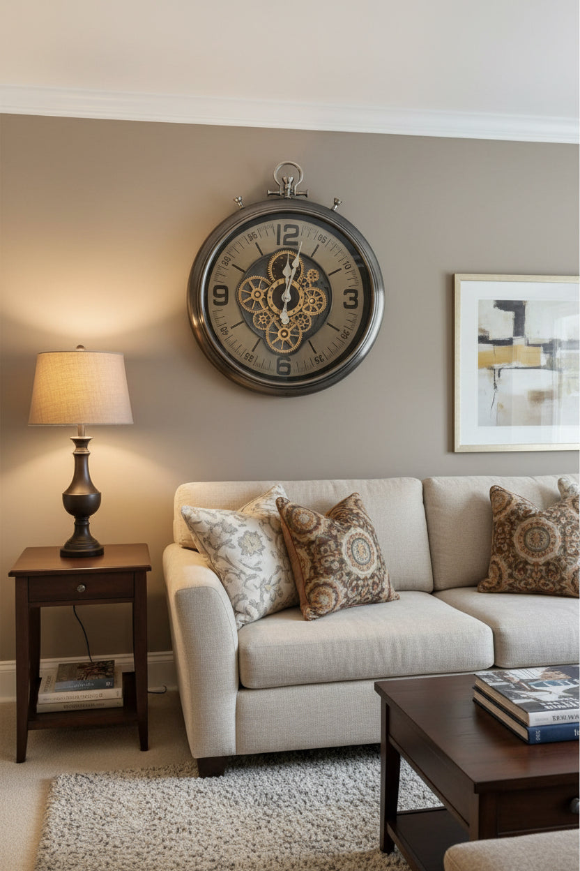 Moving gears wall clock