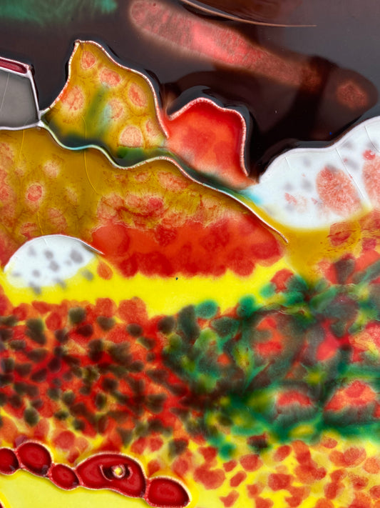 Ceramic art tile of rolling hills