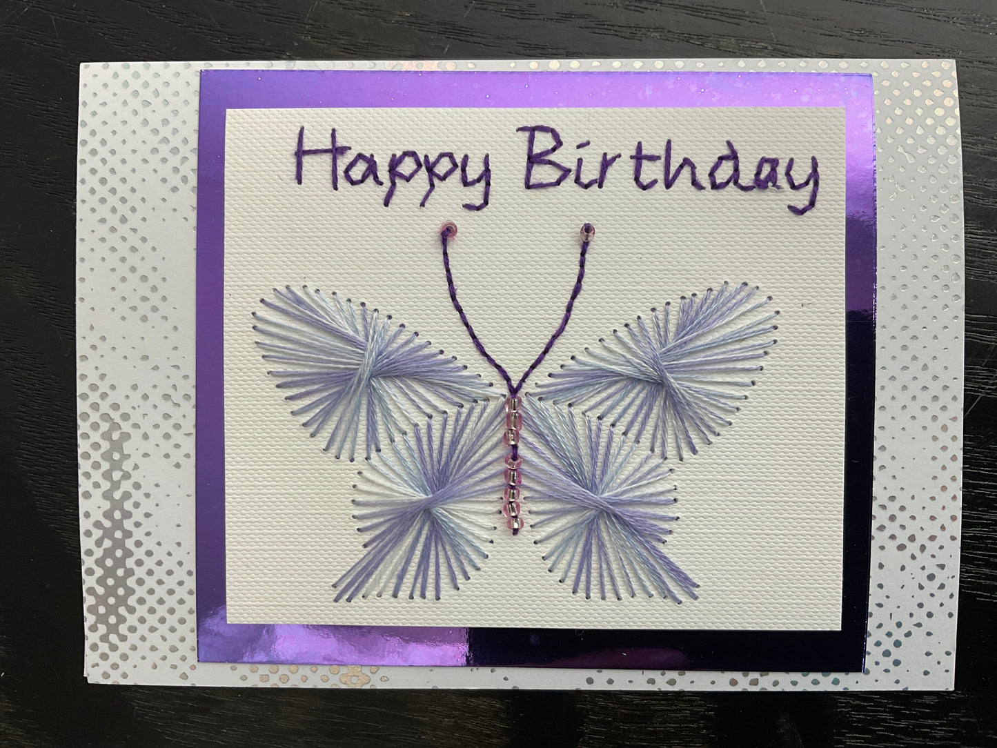 Butterfly Hand Stitched Greeting Card