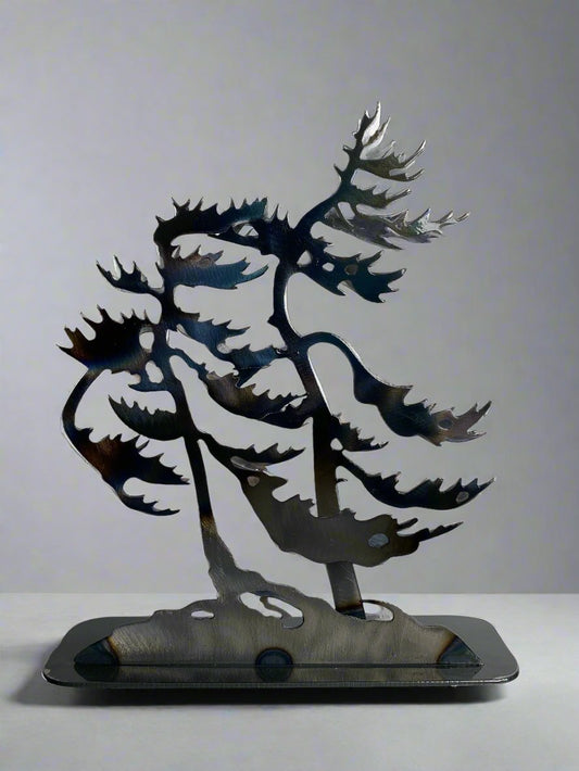 Metal tree on base