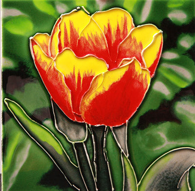 Tulip ceramic art tile