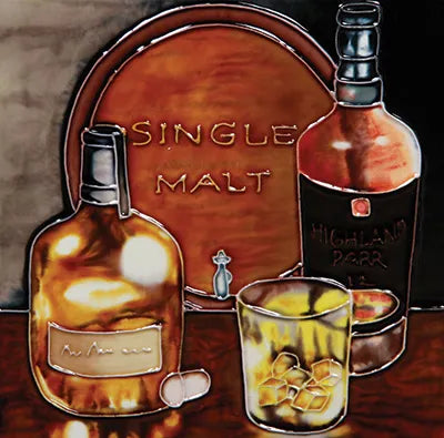 Ceramic art tile of single malts