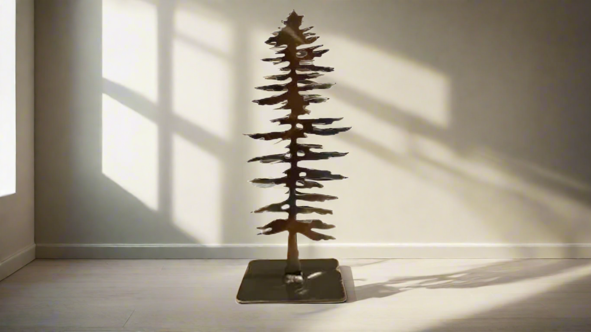 skinny metal tree on base