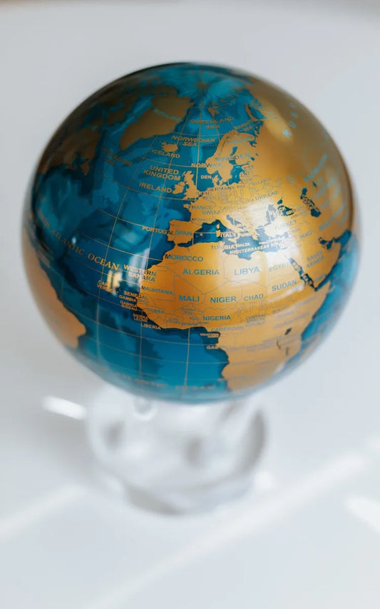 Mova Globe - Gold And Dark Blue Ocean 6" - GDB