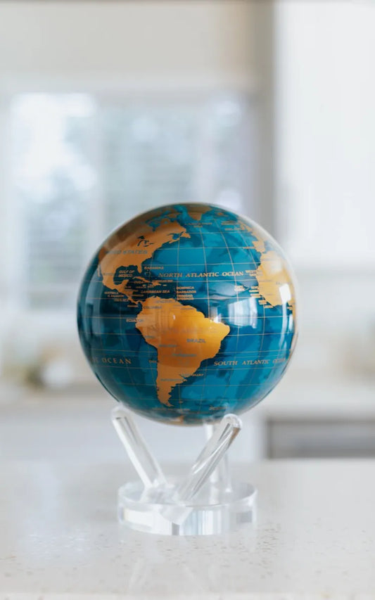 Mova Globe - Gold And Dark Blue Ocean 6" - GDB