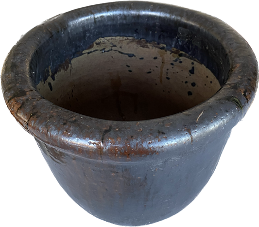 Roll Top Planter -Black