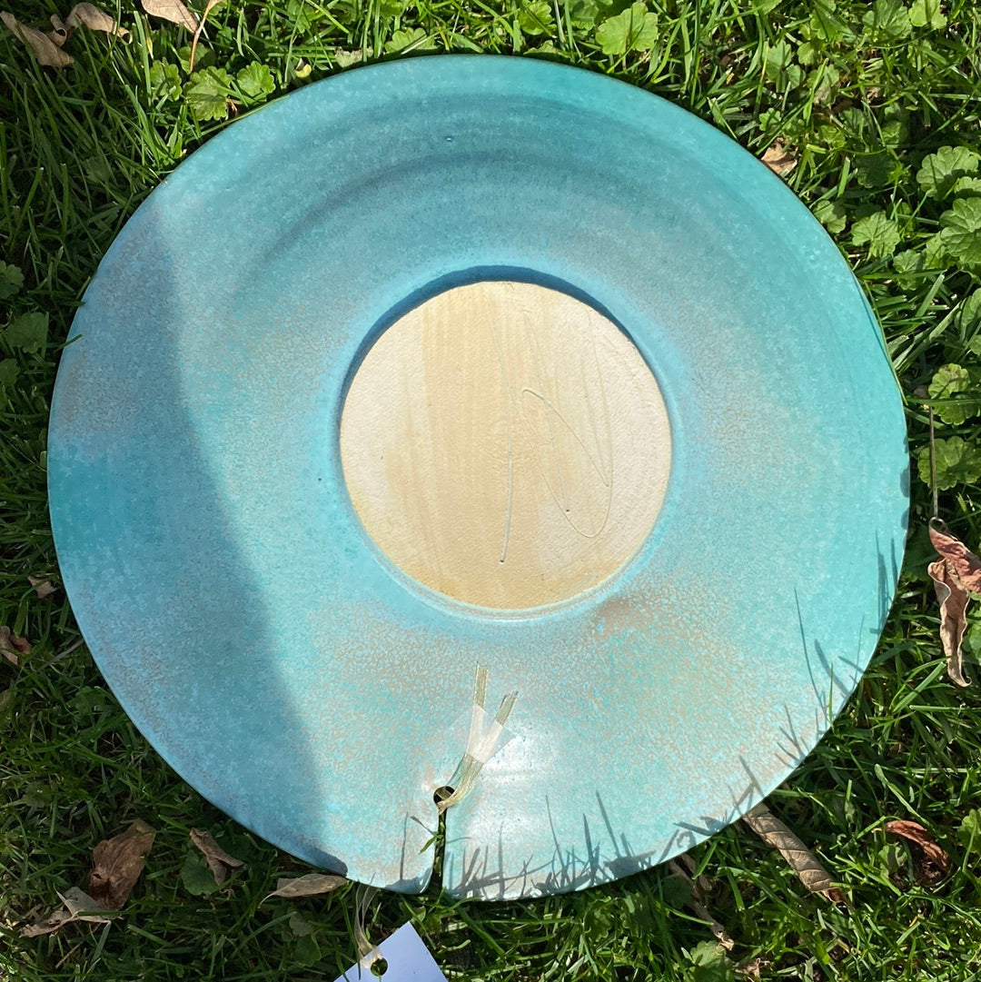 Raku plate blue