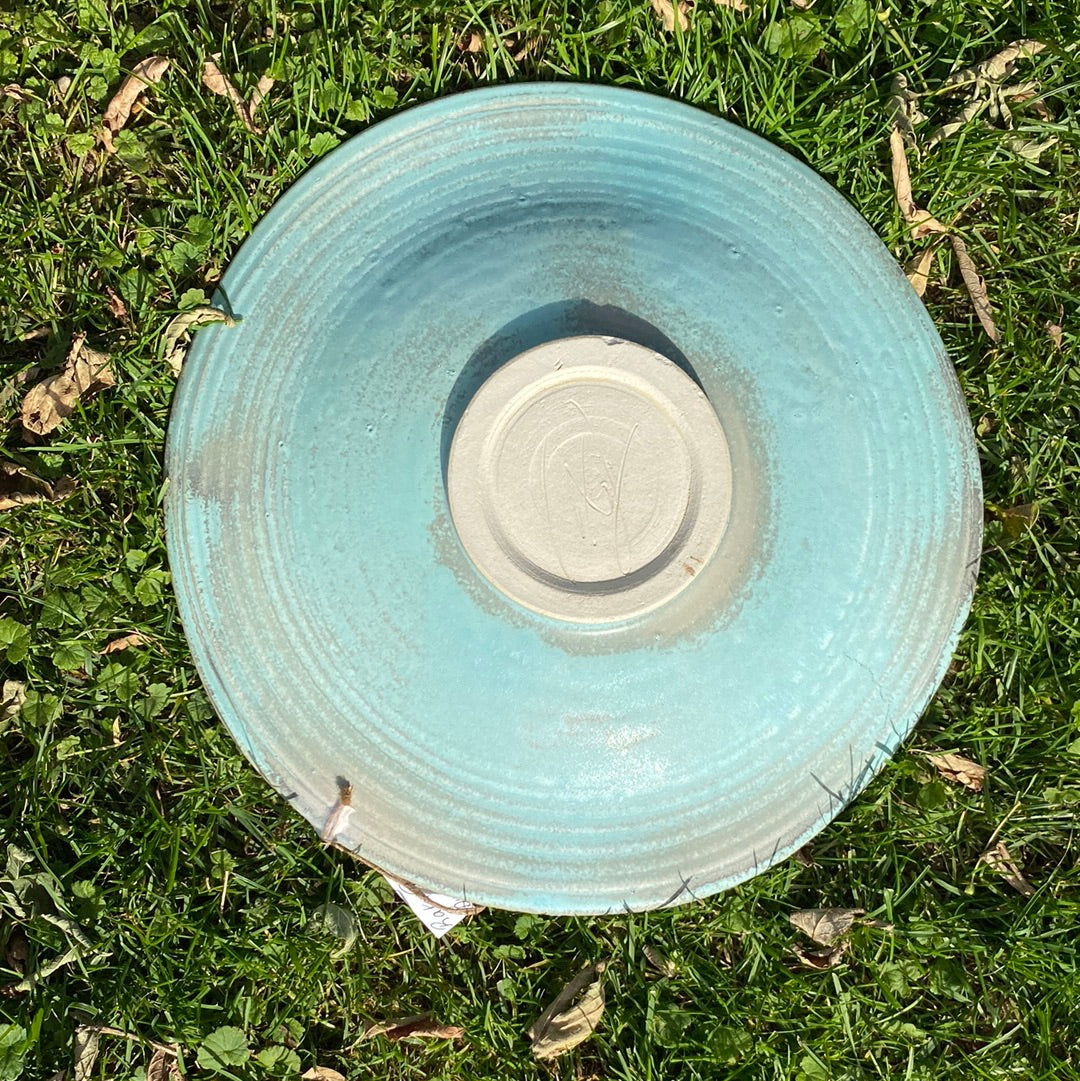 Raku plate blue