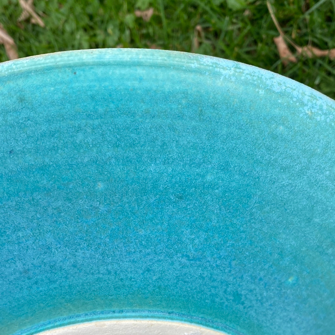 Raku plate blue