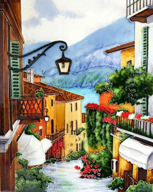 Old Town Hand Painted Tile