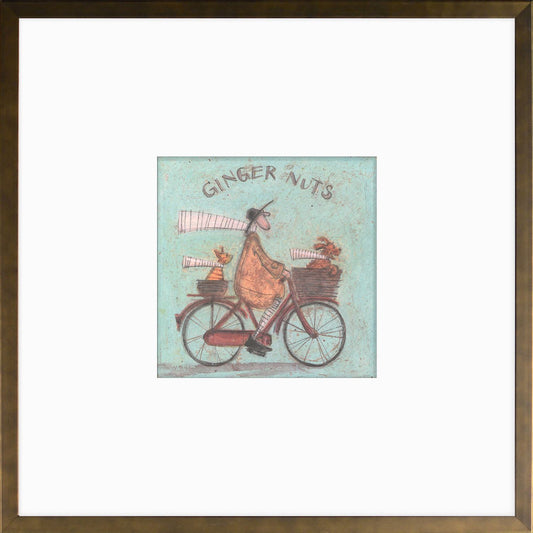 “Ginger Nuts framed print by Sam Toft, whimsical square wall art 14 x 14”