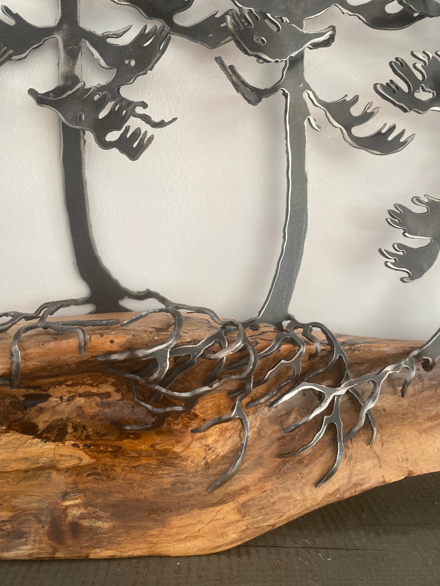 Windswept Trees on Oak Wall Art II - By Cathy Mark