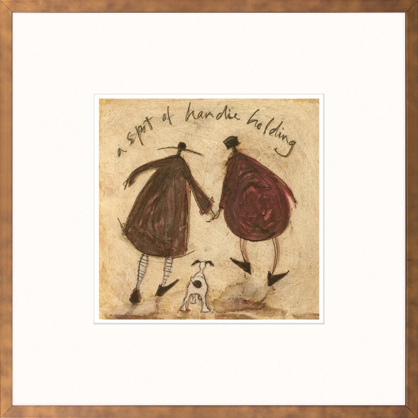A Spot of Hand Holding– Framed Print by Sam Toft (14" x 14")