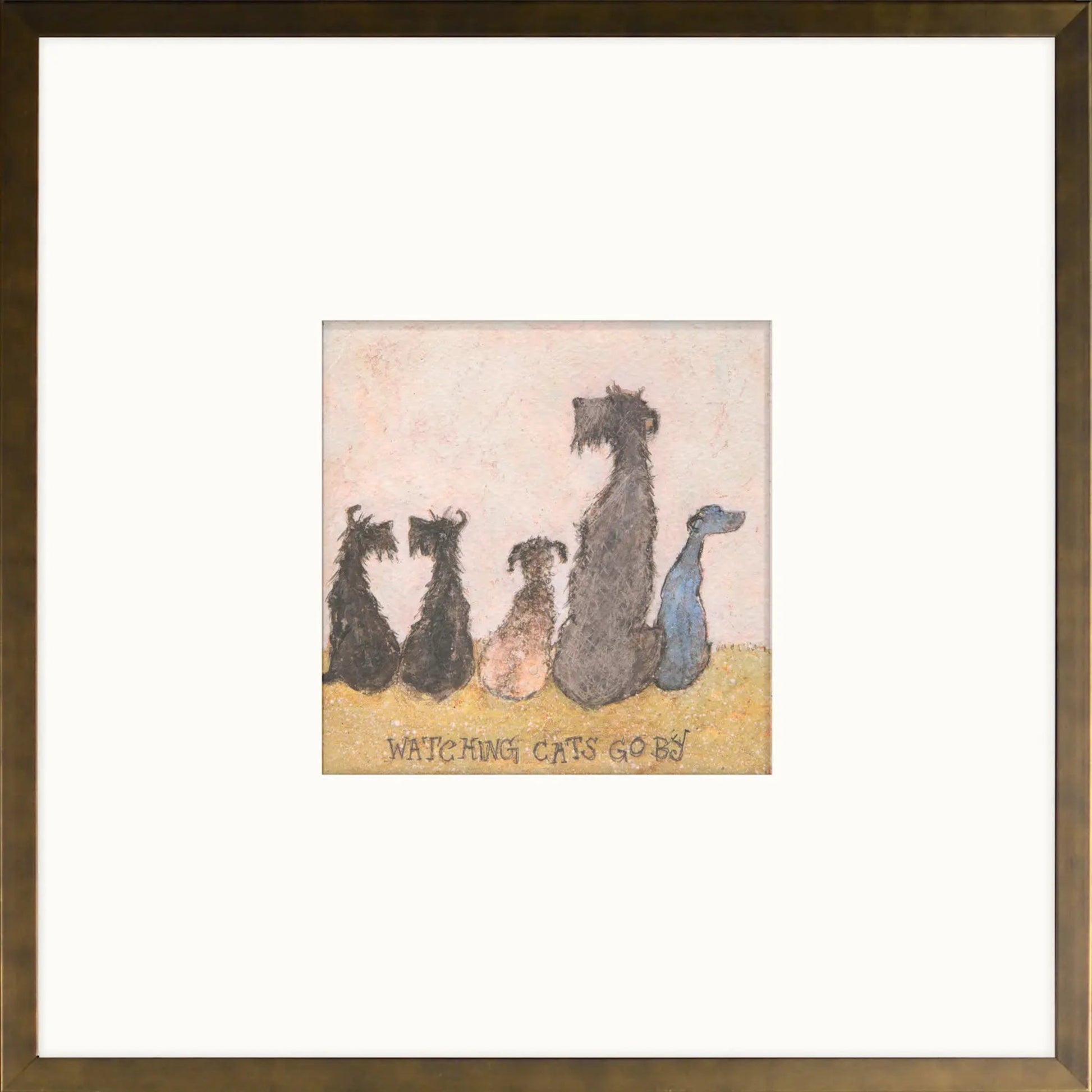 Watching Cats Go By Artist : Sam Toft: 5 dogs looking for cats
