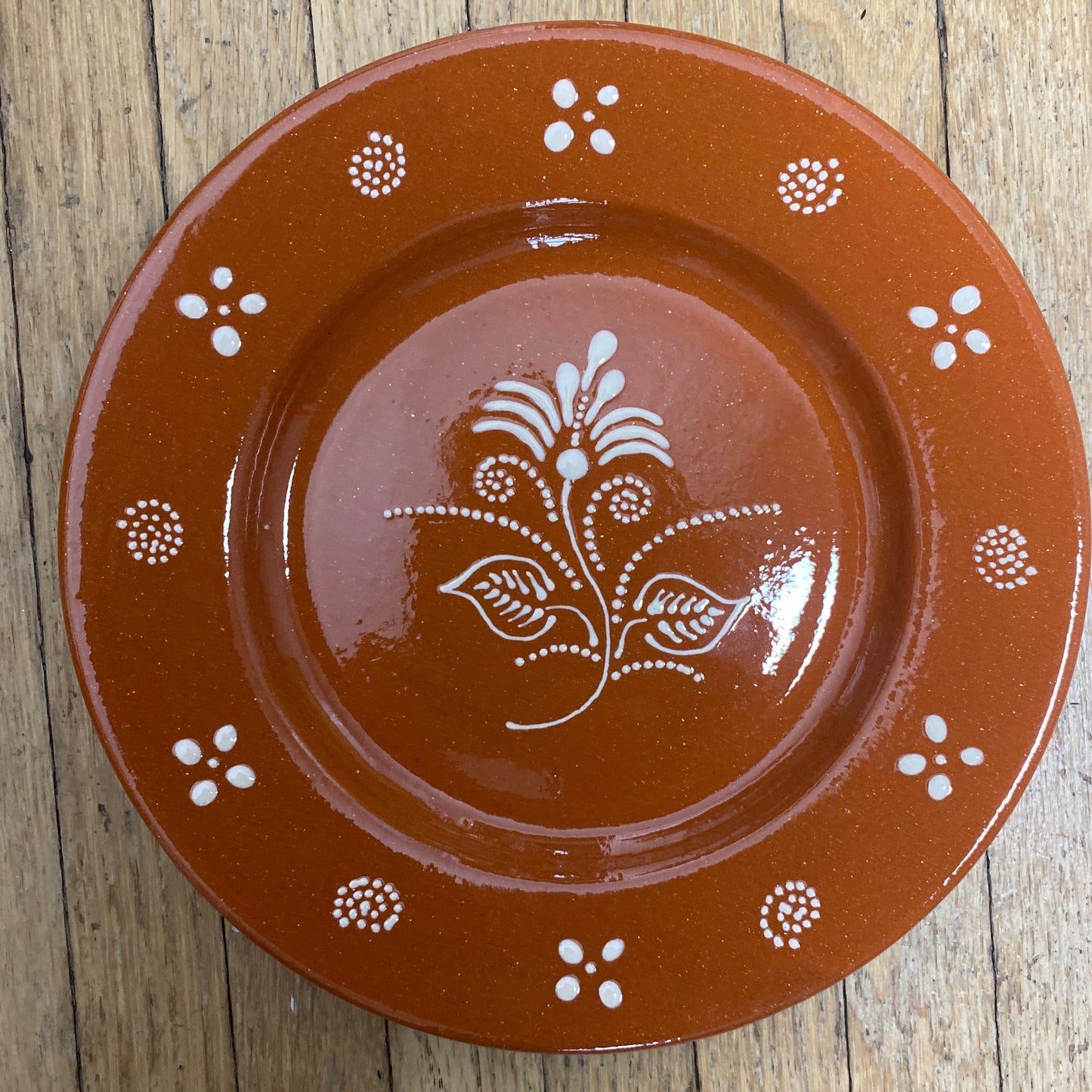 Traditional Portuguese Clay Dessert Plate – Hand Painted 23cm (9")
