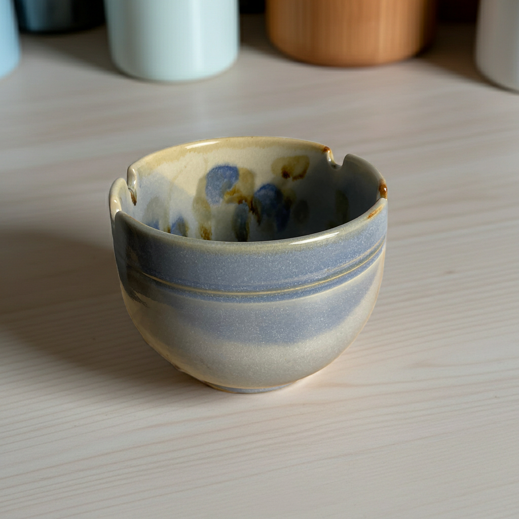 Handmade pottery noodle bowl