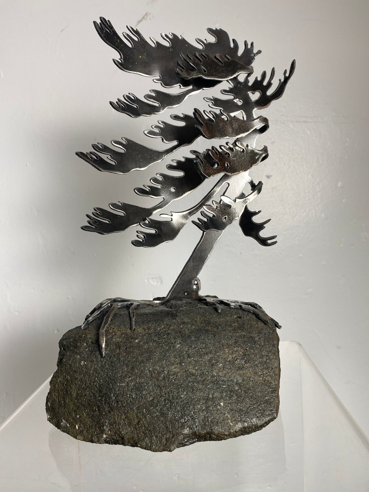 Windswept Pine Steel Sculpture on Granite by Canadian Artist Cathy Mark #42