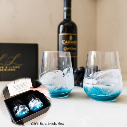 15 oz Wine Glasses – Handcrafted Functional Art (Set of 2)