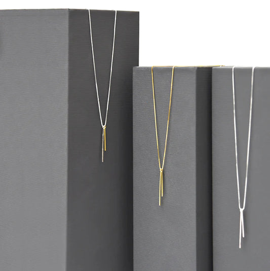 Tine Necklace - Polished silver with Gold