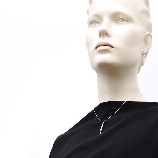Tine Necklace - Polished silver with Gold