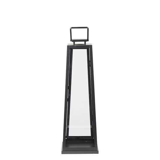 Elegant Black Metal and Glass Lantern – 46cm