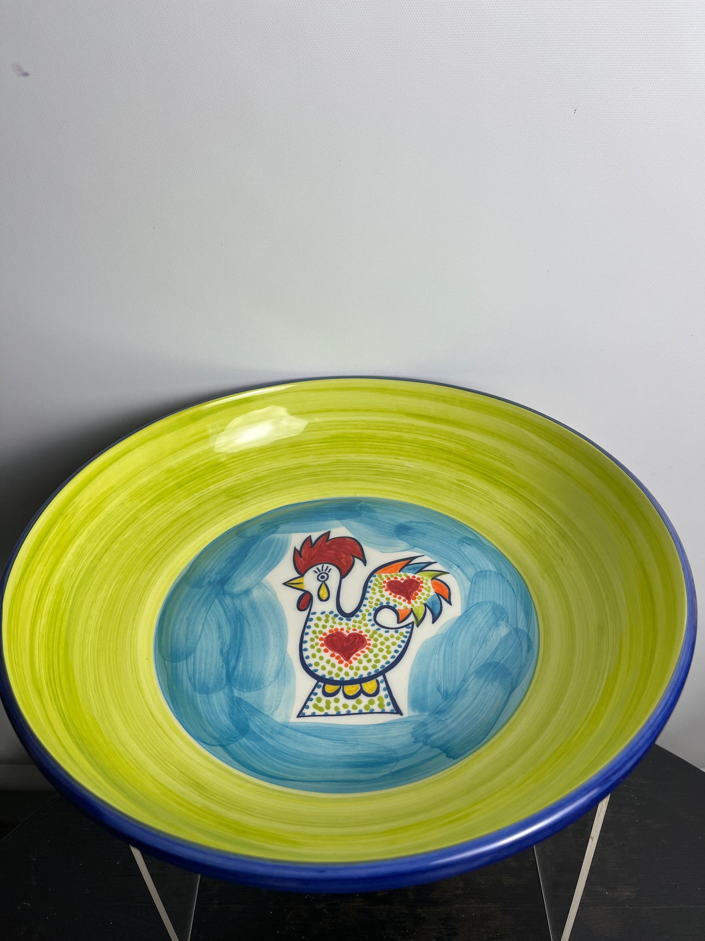 Joyful Rooster Large Pasta Bowl