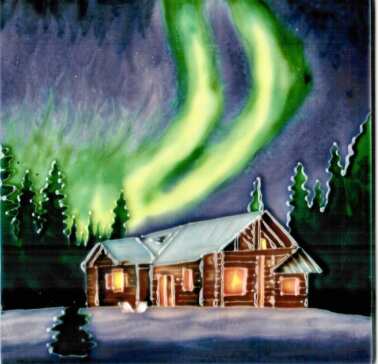 Northern Lights 6 x 6"