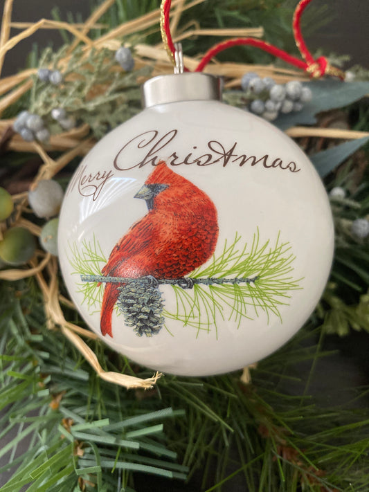 Cardinal Merry Christmas Ornament
