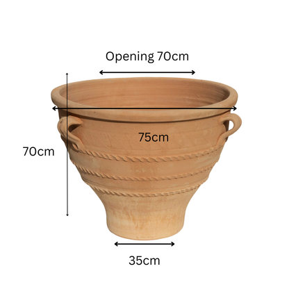Roumbaki Cretan Planter - Oversized Planter - Measurements