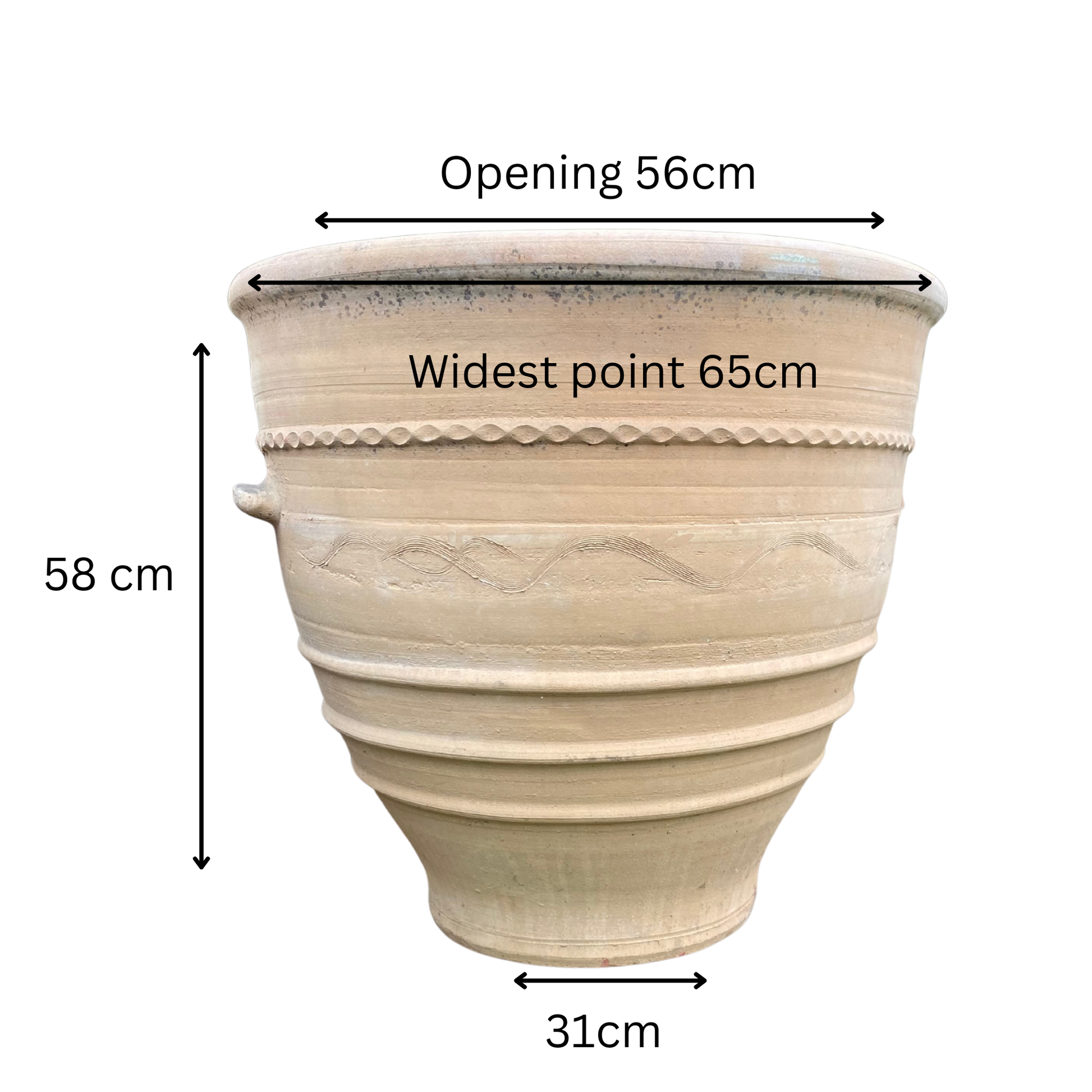 Palace Cretan Terracotta Pot- measurements