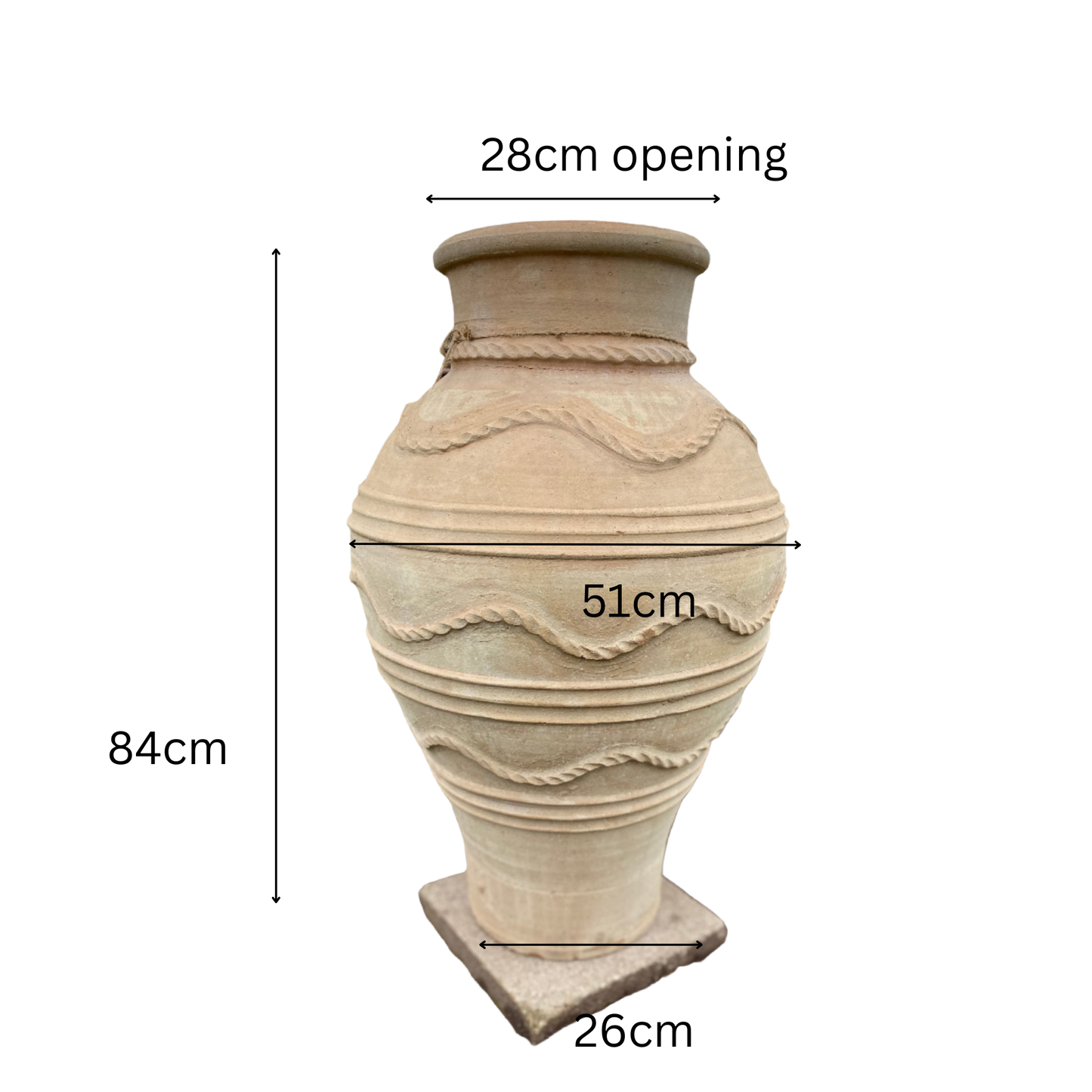 Milatos Jar – Large Handcrafted Cretan Terracotta with Rope Detail
