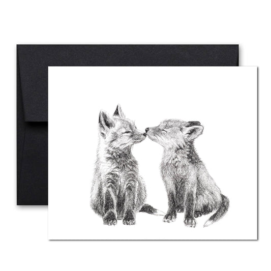 Adorable Baby Foxes Greeting Card