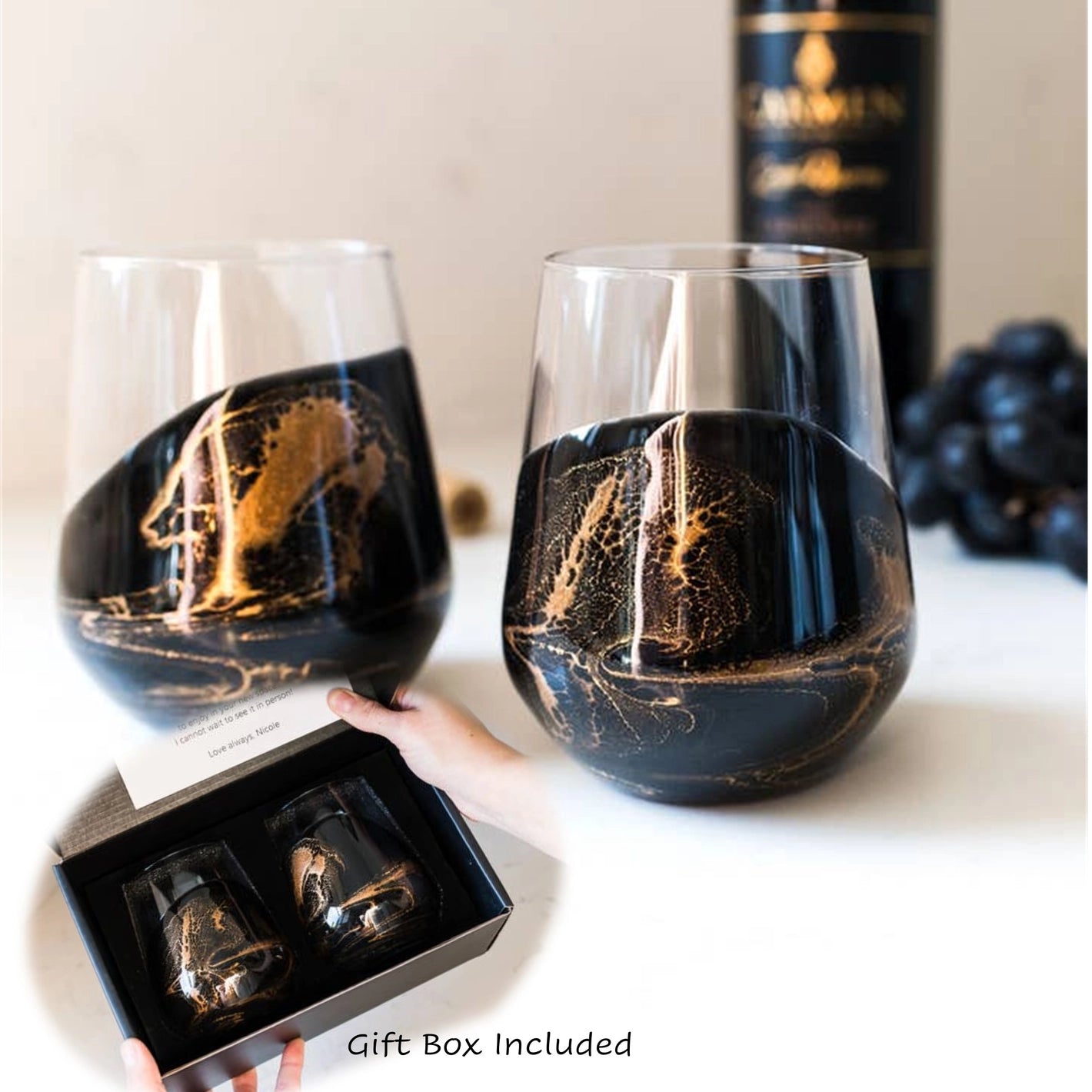 Black Ember Wine Glasses