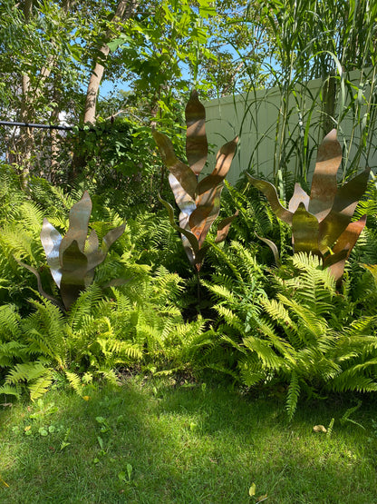 Metal Flora Trio Sculpture