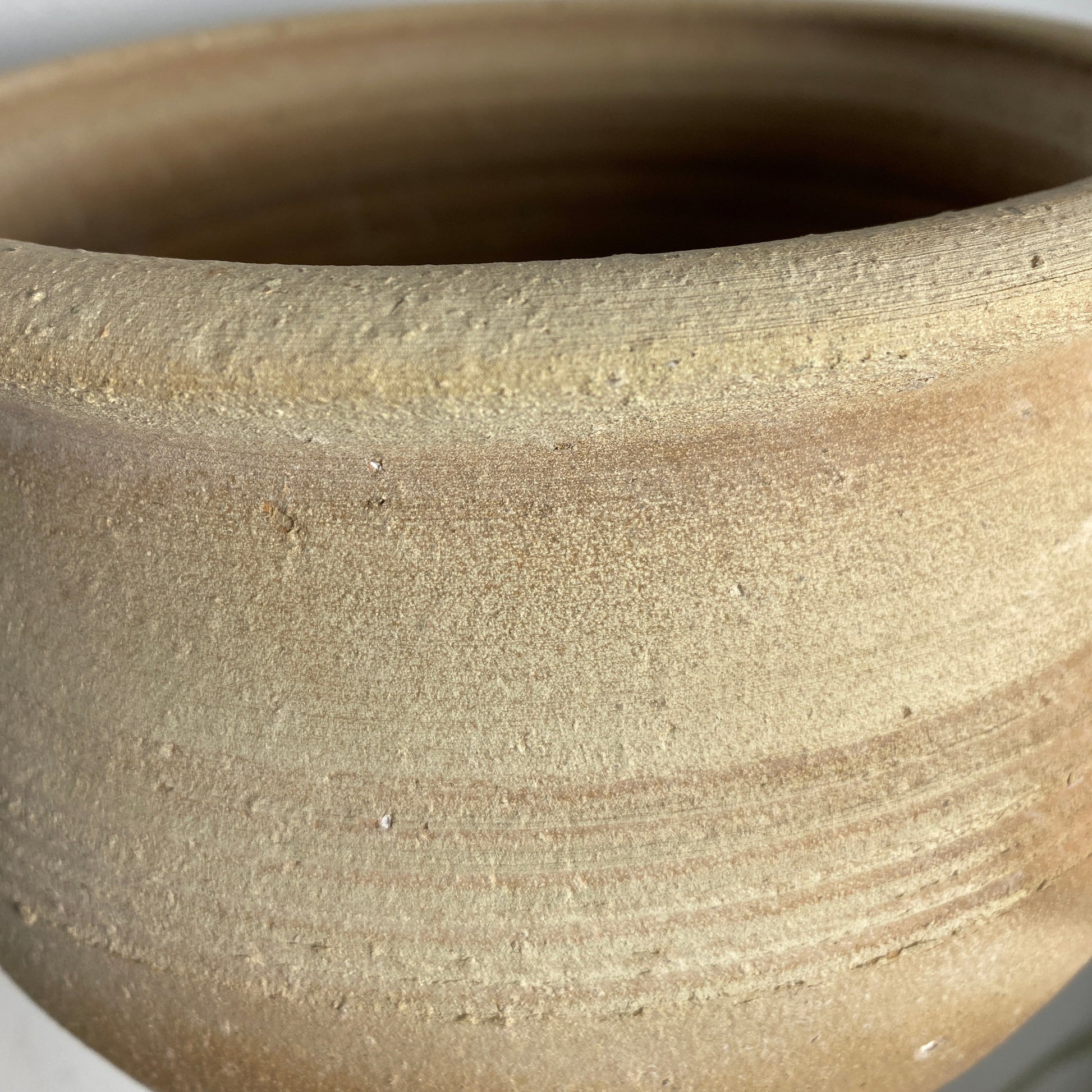 Close-up of a textured terracotta pot
