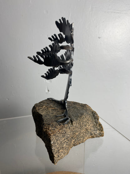 Windswept Pine Steel Sculpture on Granite by Canadian Artist Cathy Mark #41